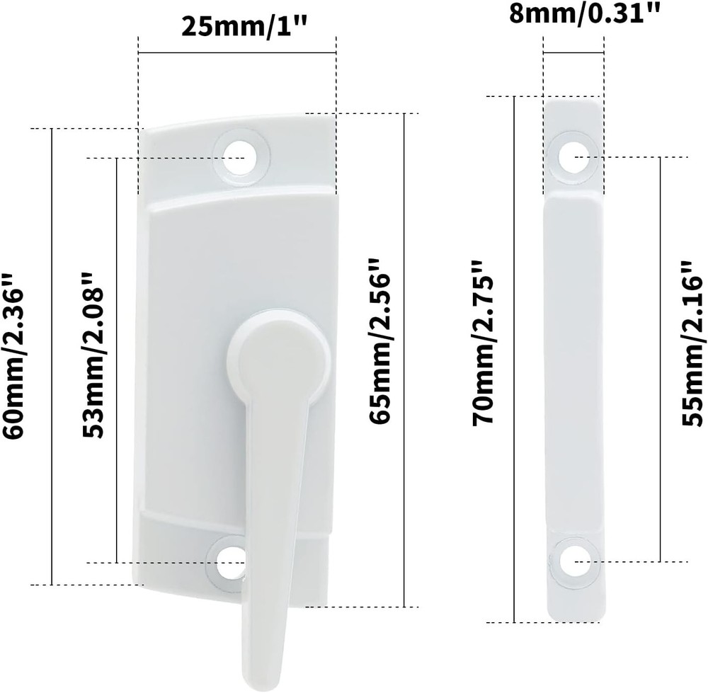 "2 Pack Cam Action Window Sash Locks for Double Hung Windows, White Sash Window