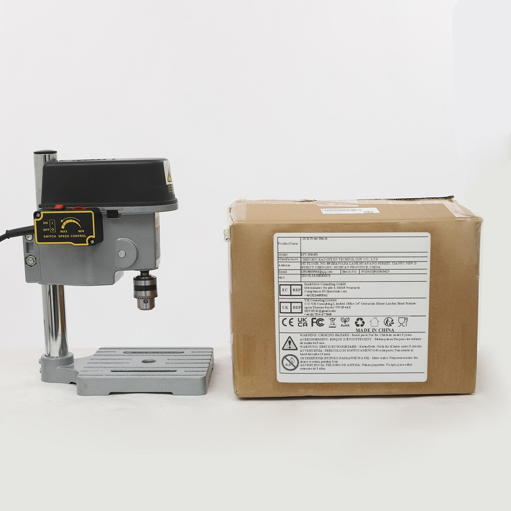 Portable Compact Bench Drill Press with Adjustable Speed and Precision