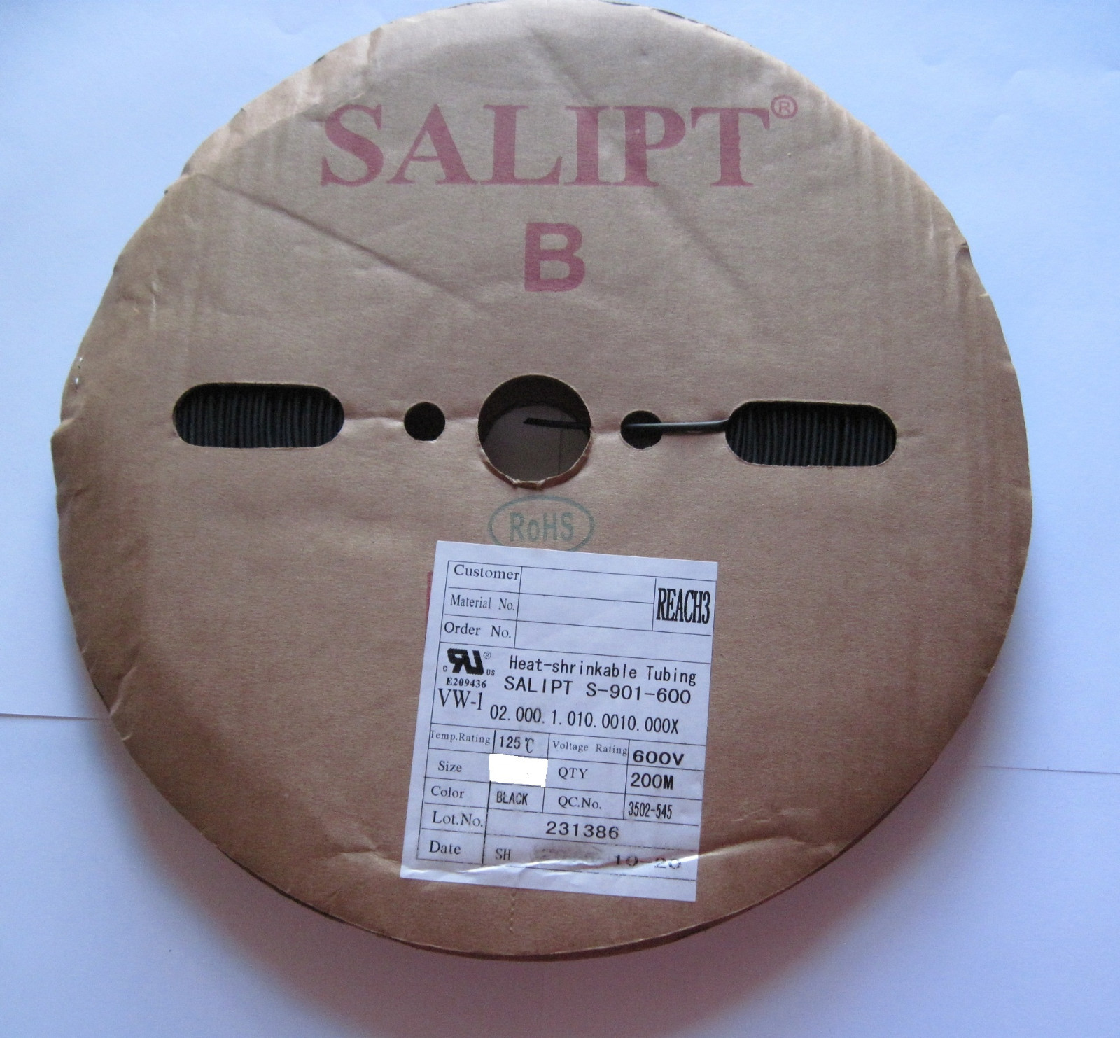 1 roll 650 FT. BLACK 1/8" 3mm  ± 10% Polyolefin 2:1 Heat Shrink  Rated 600V