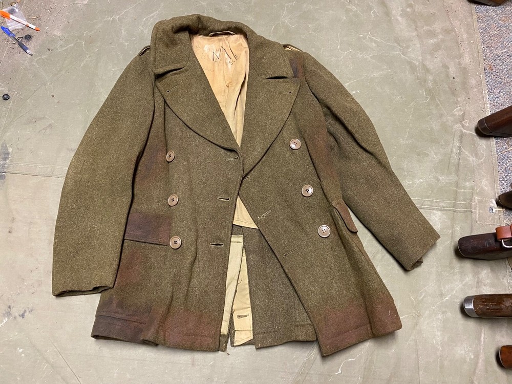 ORIGINAL WWII US ARMY WINTER M1938 "CUT DOWN" OVERCOAT COAT- MEDIUM/LARGE 42R
