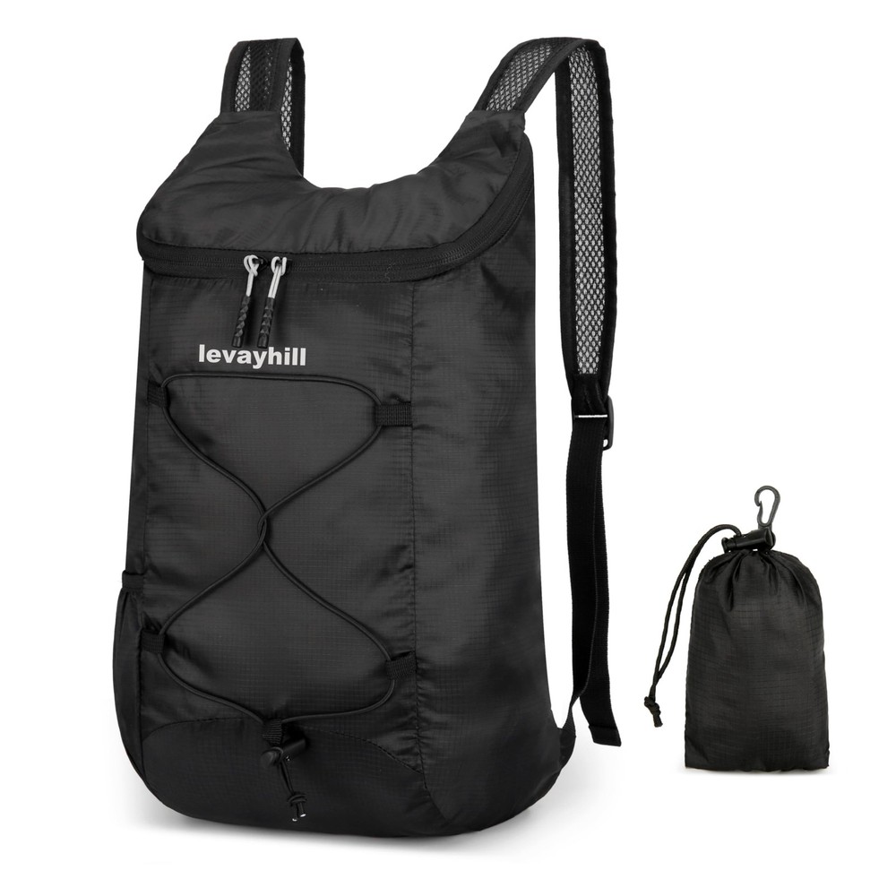 levayhill 16L Lightweight Foldable Hiking-Backpack Small Small, Black