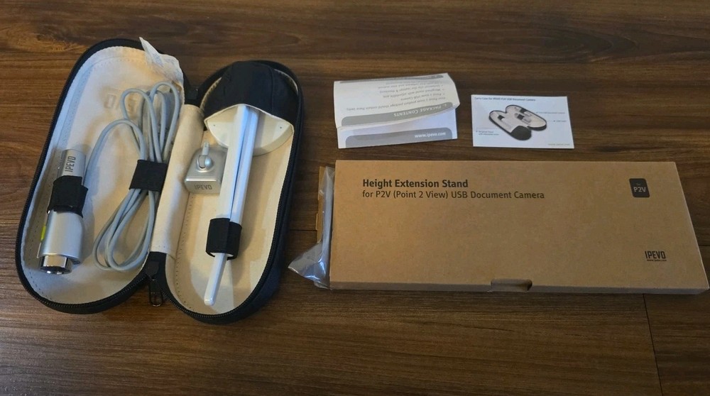 IPEVO P2V Mini USB Document Camera W/Case + New Height Extension Stand