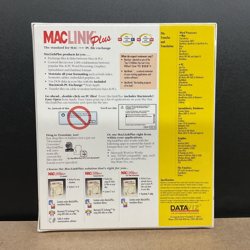 MacLink Plus Translators Pro Version 7.5 Mac OS DataViz Factory Sealed