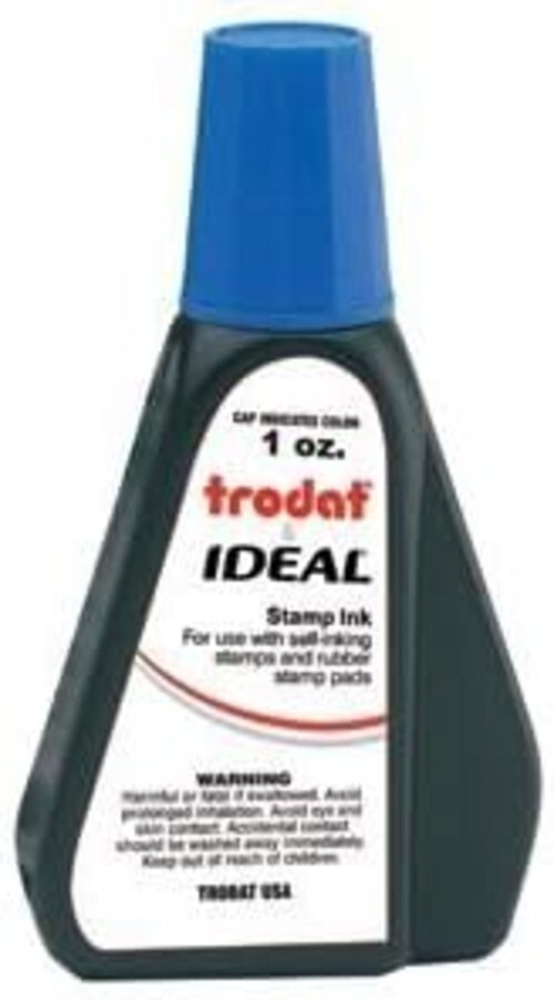 Self-Inking Stamp Ink - 1oz Refill Bottle- Blue by Stamp Refill Ink
