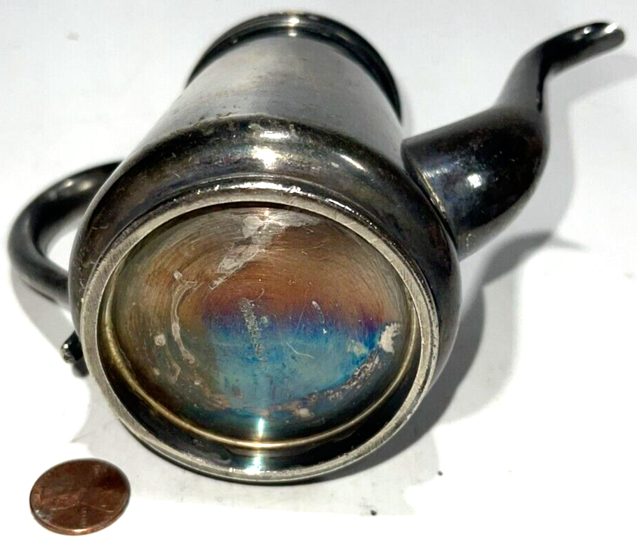 Coffee Tea Pot 5.75" Tall Nickel Silver