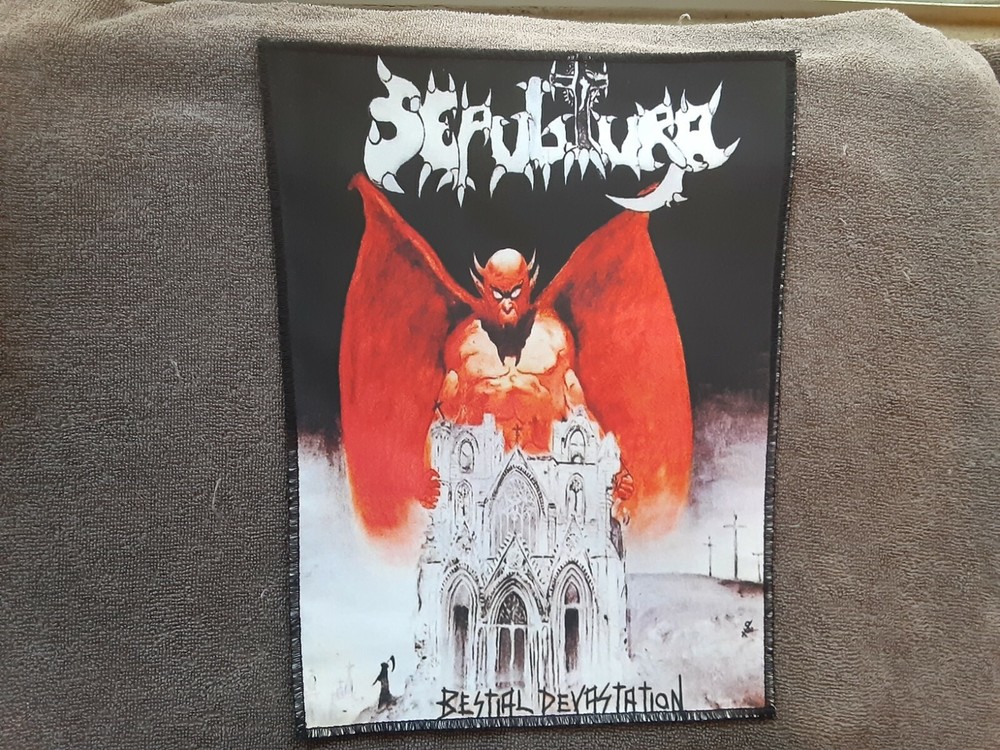 SEPULTURA,BESTIAL DEVASTATION,SEW ON SUBLIMATED LARGE BACK PATCH-