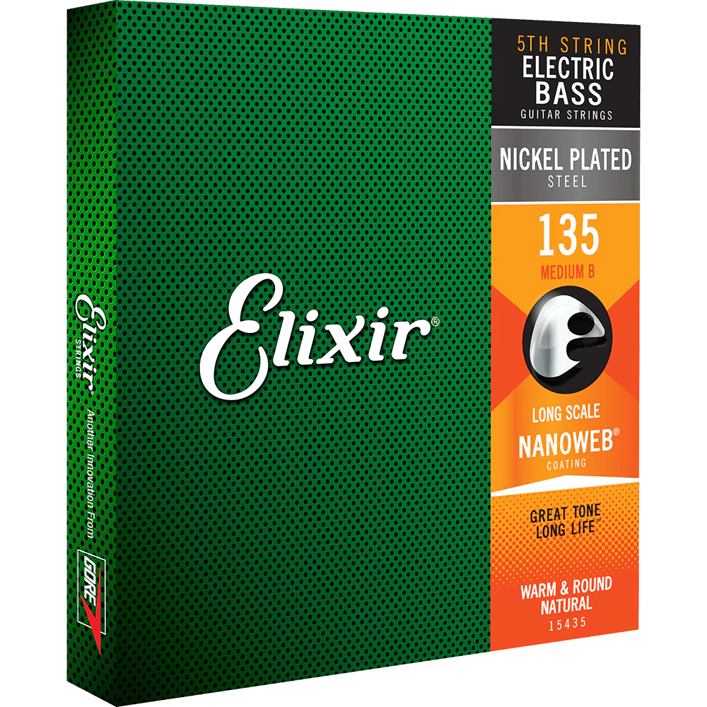 Elixir NANOWEB Nickel 5th Bass String — 15435 Long Scale, Medium .135