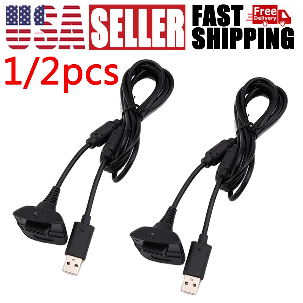 For Xbox 360 Wireless Controller USB Charging Cable Replacement Charger 1/2pcs