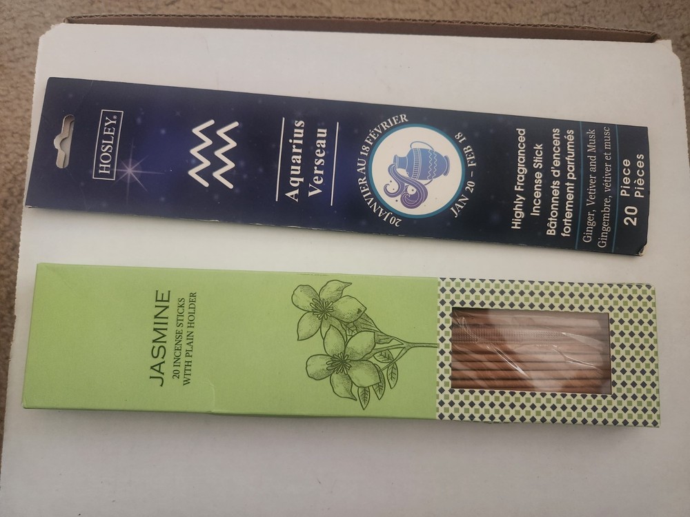2 packs incense and a burner