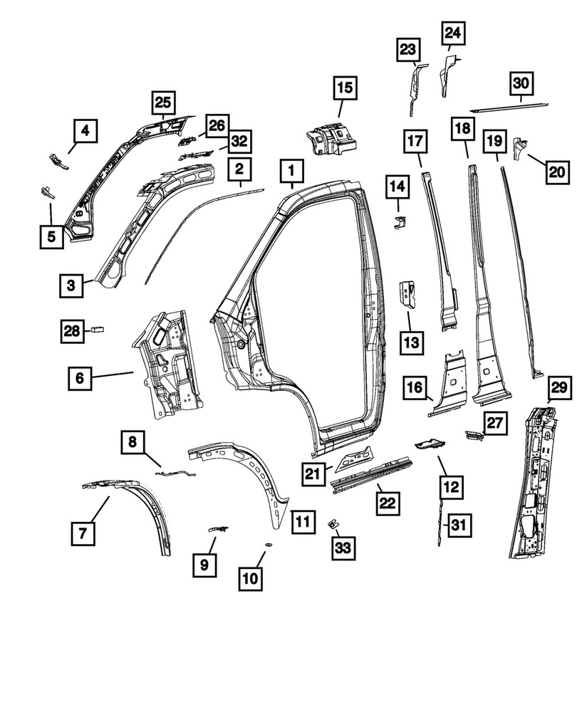 Genuine Mopar Cowl Side Panel Left 68134300AB