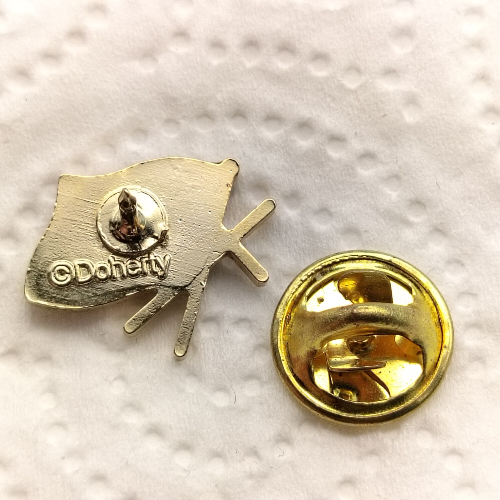 Doherty Vintage American Flag Enamel Lapel Pin Patriotic Cross