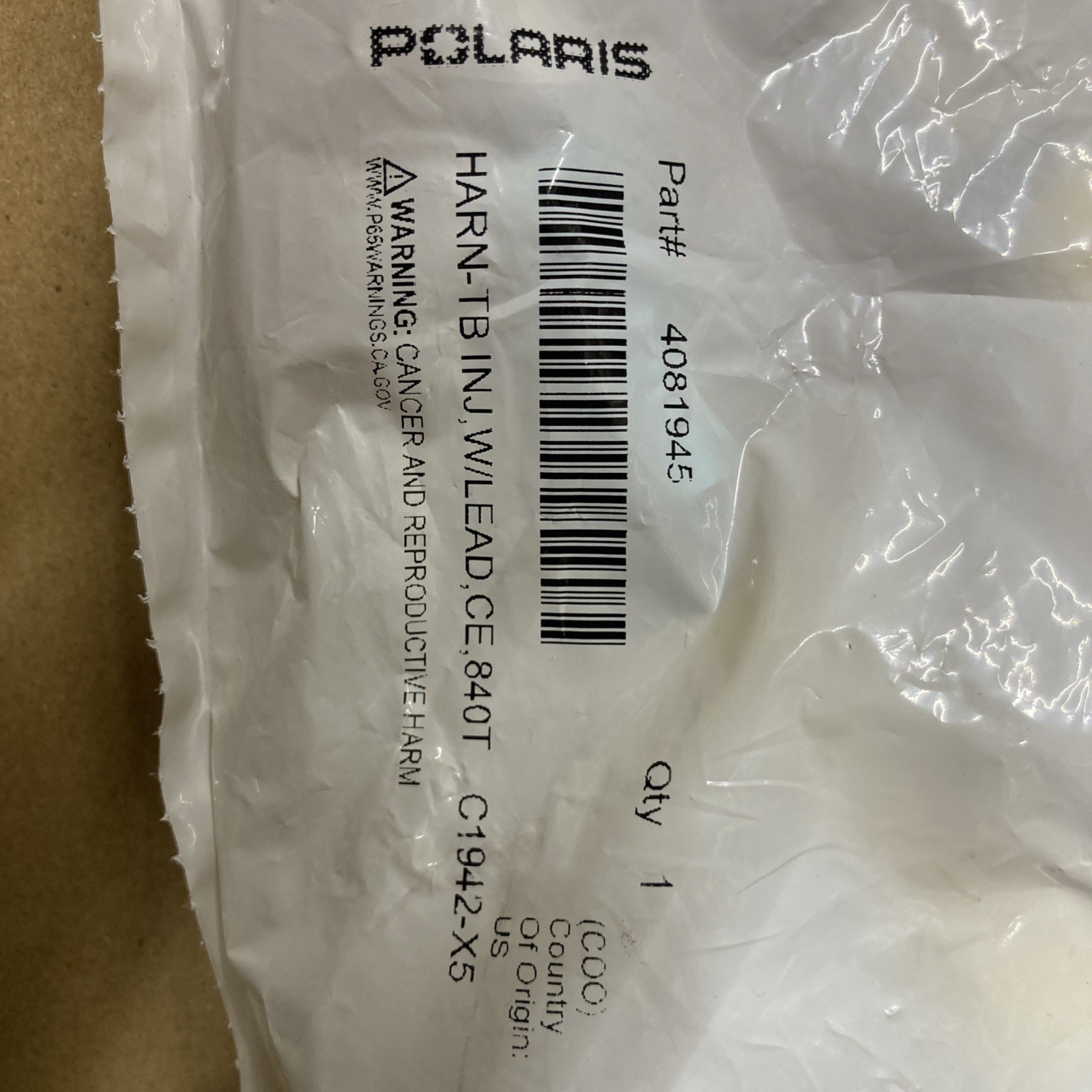 Polaris 4081945 HARN-TB INJ,W/LEAD,CE,840T Boost WOW