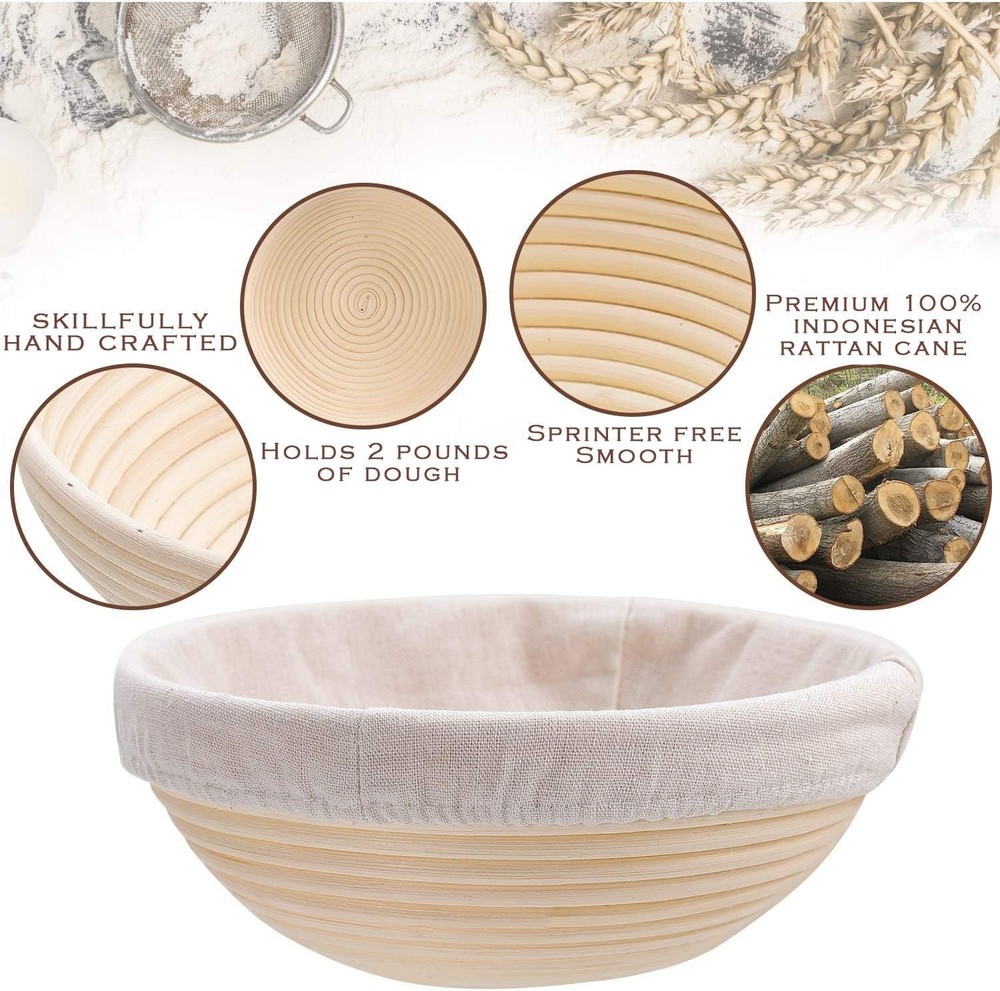 Ultimate Sourdough Bread Kit: Round & Oval Baskets, Tools for Perfect Loaves