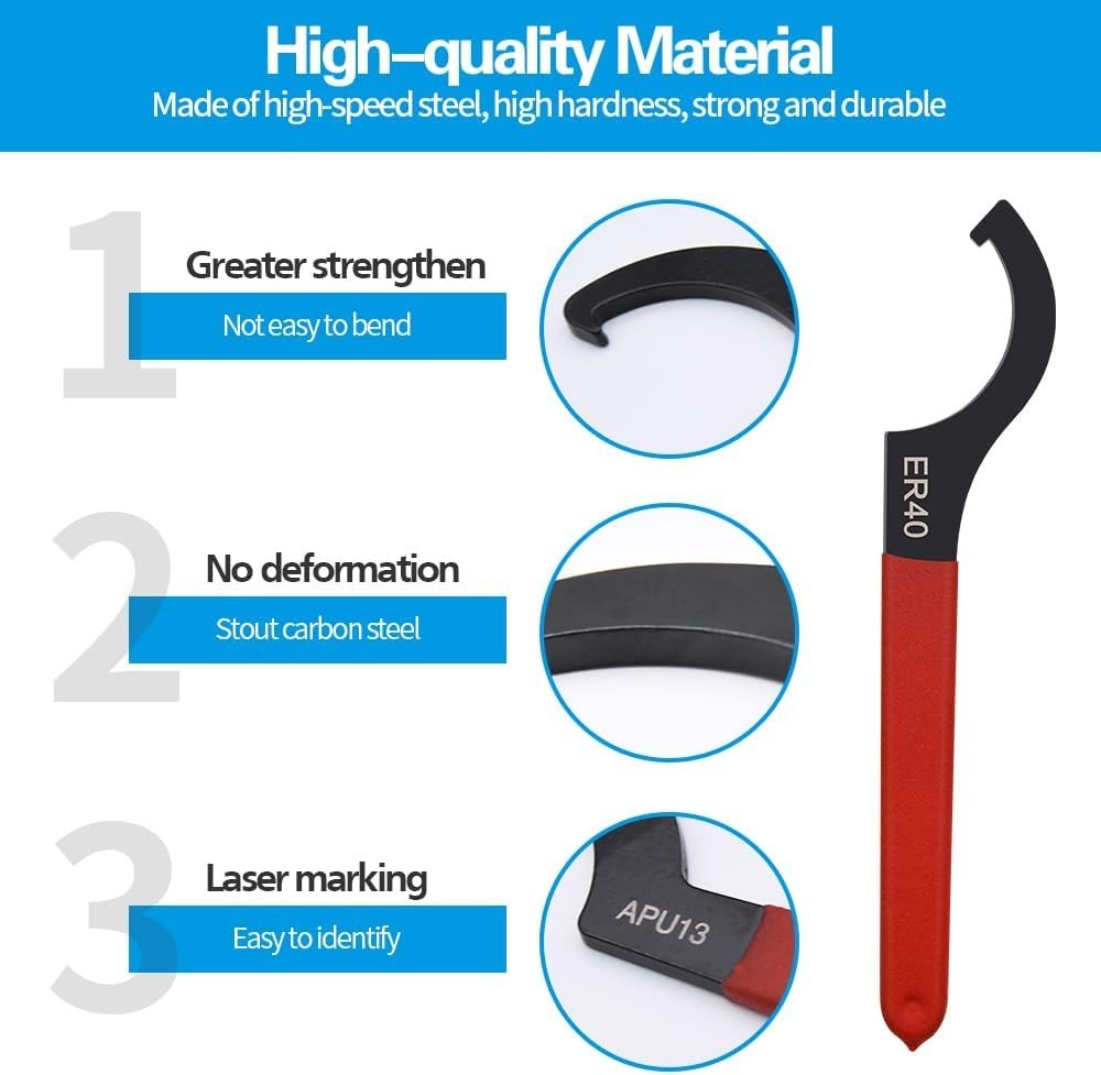 6pcs Coilover Spanner Wrench Set, C-Shape Shock Spanner Hook Wrench Tools, fo...