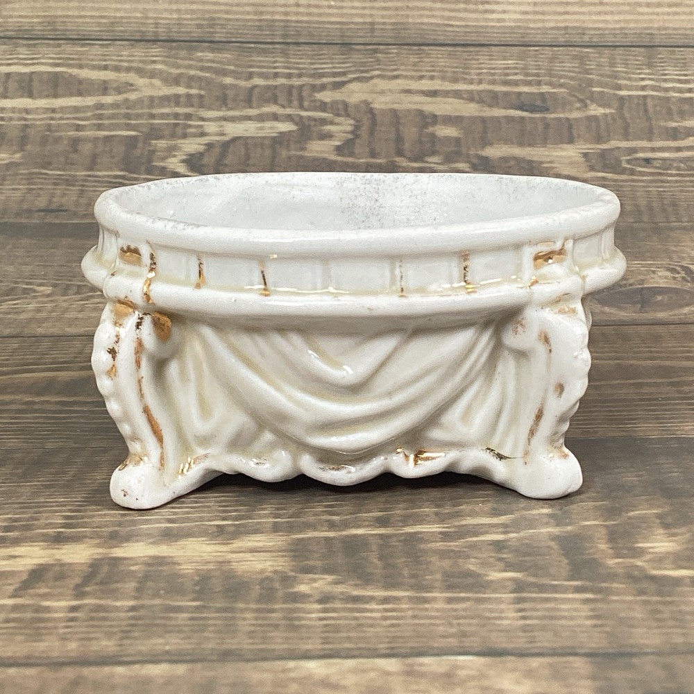 Antique Pair Open Master Salt Cellar, Salt Dip