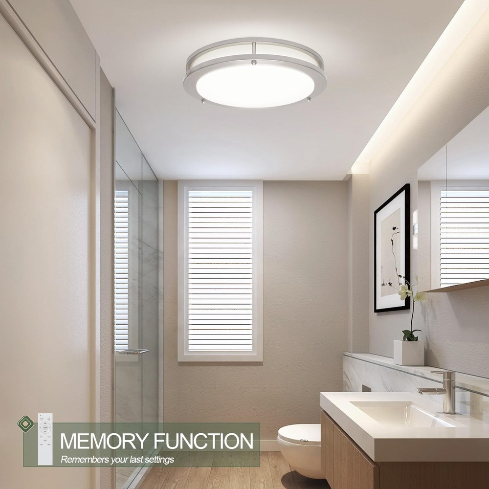 OOWOLF 4-Pack 13” LED Flush Mount Ceiling Light Fixture, 5CCT Adjustable 3