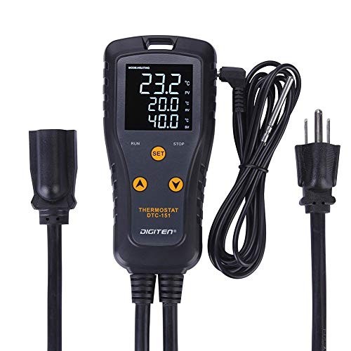 Digital Temperature Controller Simple Stage Thermostat Outlet Heating & 15A