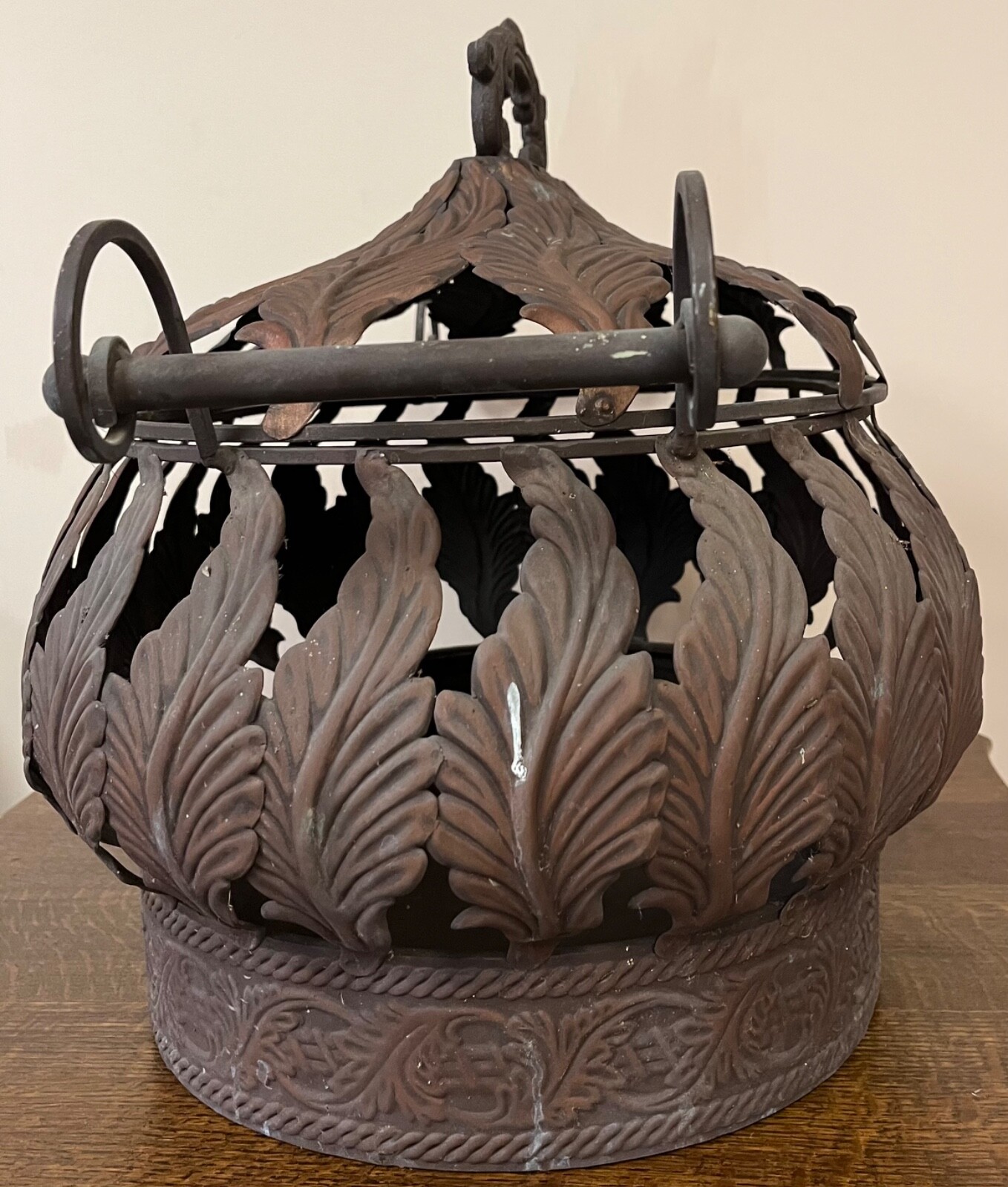 Firewood Bin Metal Handles and Lid Leaves