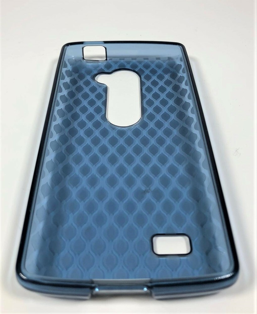 For LG Leon Blue Hybrid Rubber Case