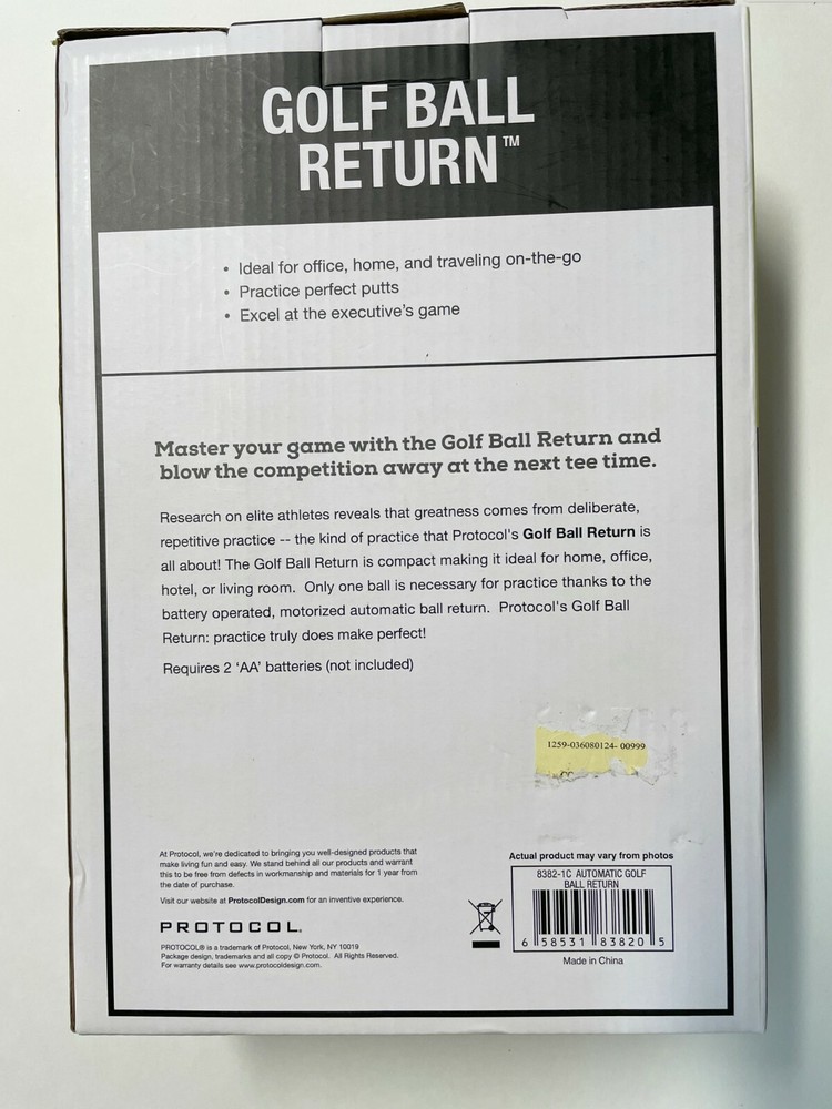 Protocol Automatic Golf Ball Return Motorized Rebounding Putting Practice NIB