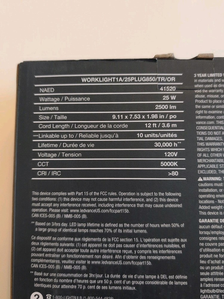 LEDVANCE Performance Class LED Worklight1A 25w 2500lm