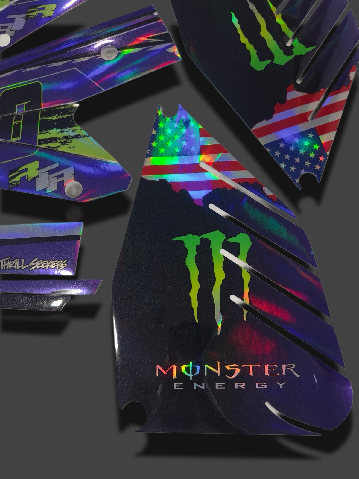 ETM RTR graphics kit decals THICK AND HIGH GLOSS ..... HOLOGRAPHIC FINISH