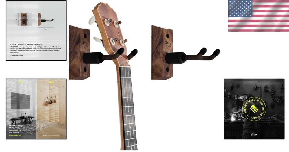 Lifetime Ukulele Wall Mount - Securely Display Your Instruments, 2 Pack