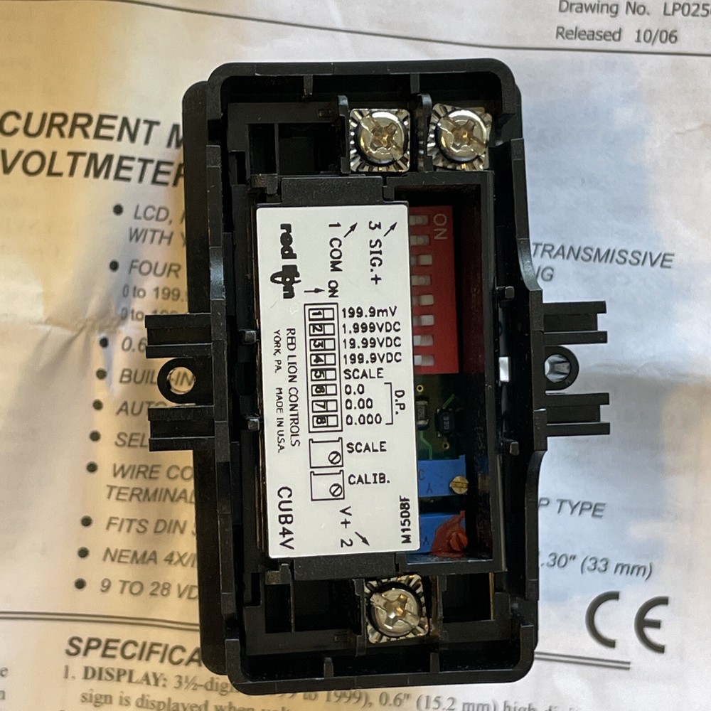 Red Lion Miniature D.C Voltmeter Model CUB4V020