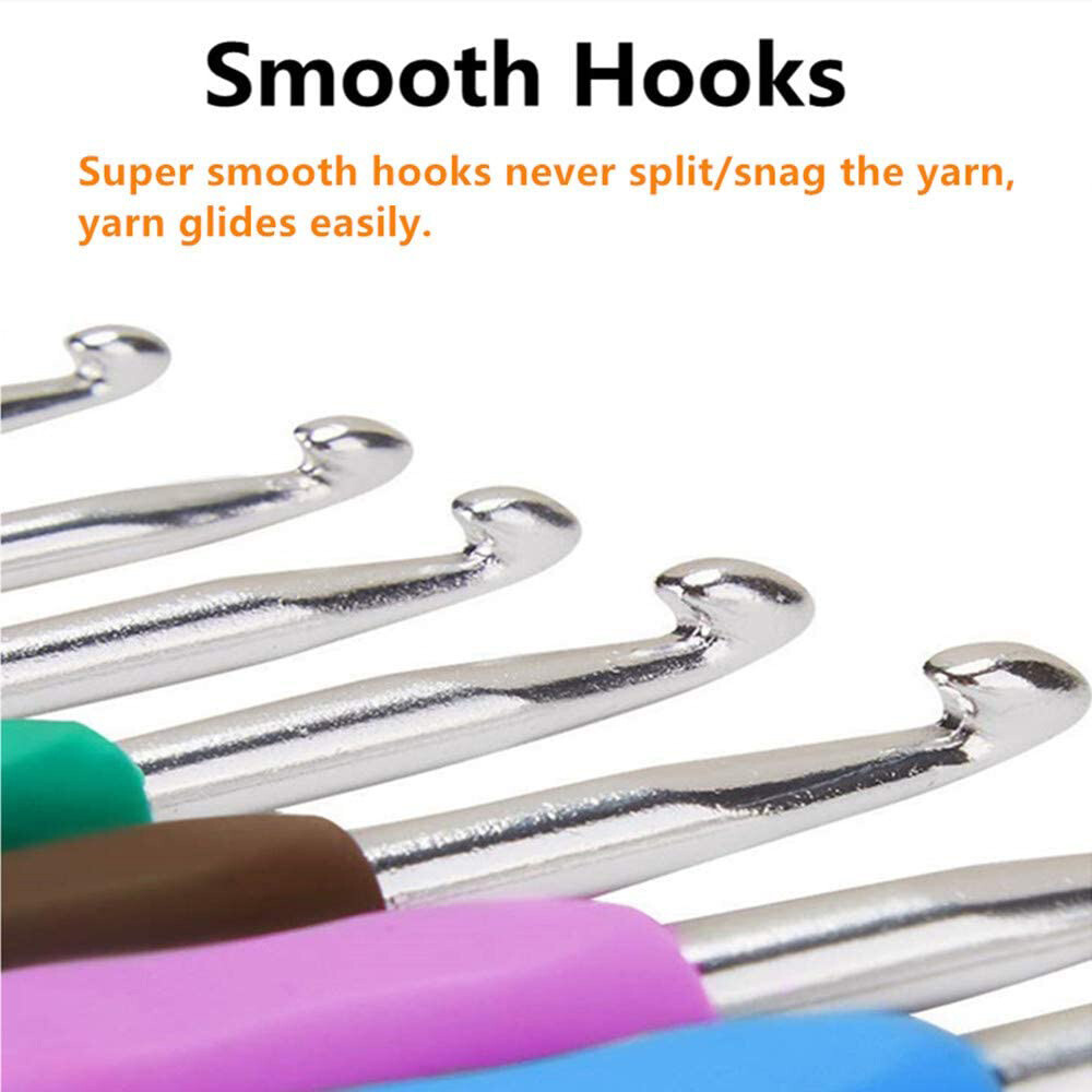 Crochet Tool Set Handle Hooks kit Needles knitting Yarn Stitch Multicolour