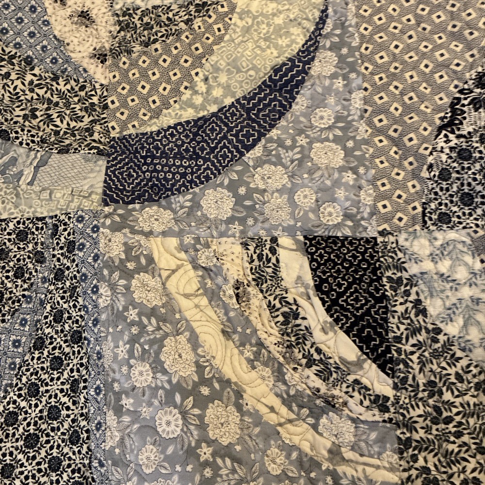 Handmade Blue Patterned Lap Quilt