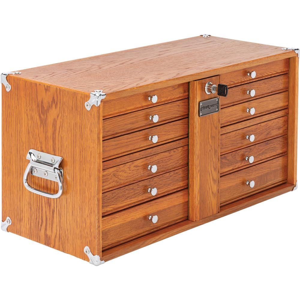 T33967 23" Series 9-Drawer Red Oak Chest of Drawers