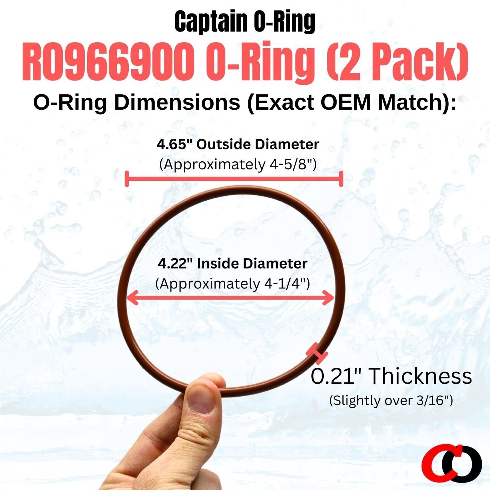 R0966900 O-Ring for Jandy TruChlor R0966800 Cover Lid (2 Pack)