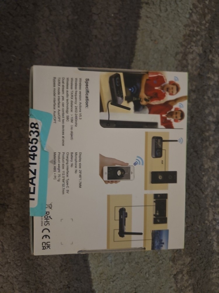 Bluetooth Transmitter Receiver 3-in-1 Bluetooth 5.3 Audio Adapter for 2 Headp...