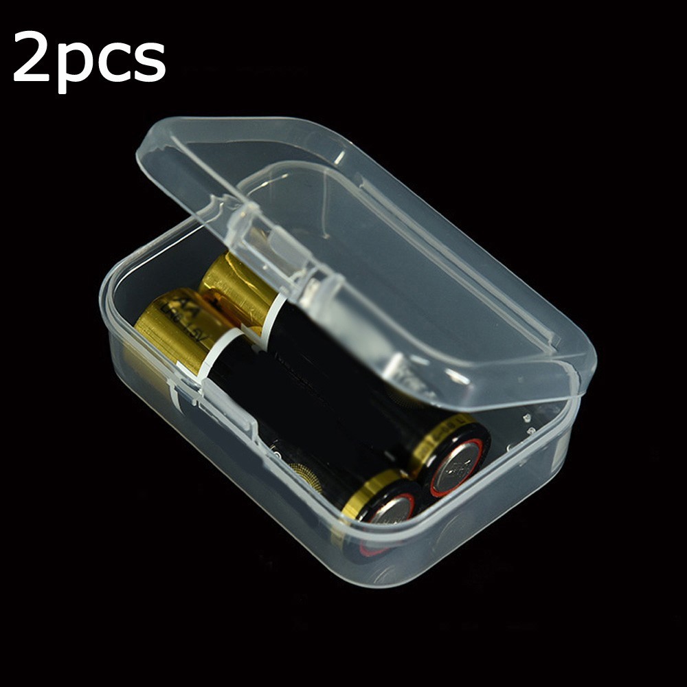 2 Clear Small Plastic Storage Box Boxes With Lids Office Stackable Rectangular