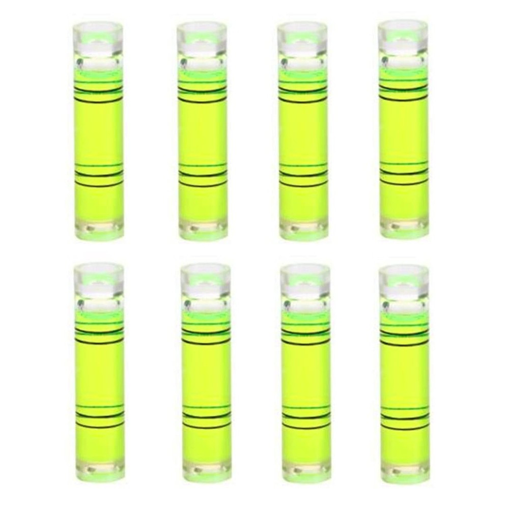 8 Pieces Mini Cylindrical Level Small Horizontal Bubble Levels 9.5x40mm Bubbl...
