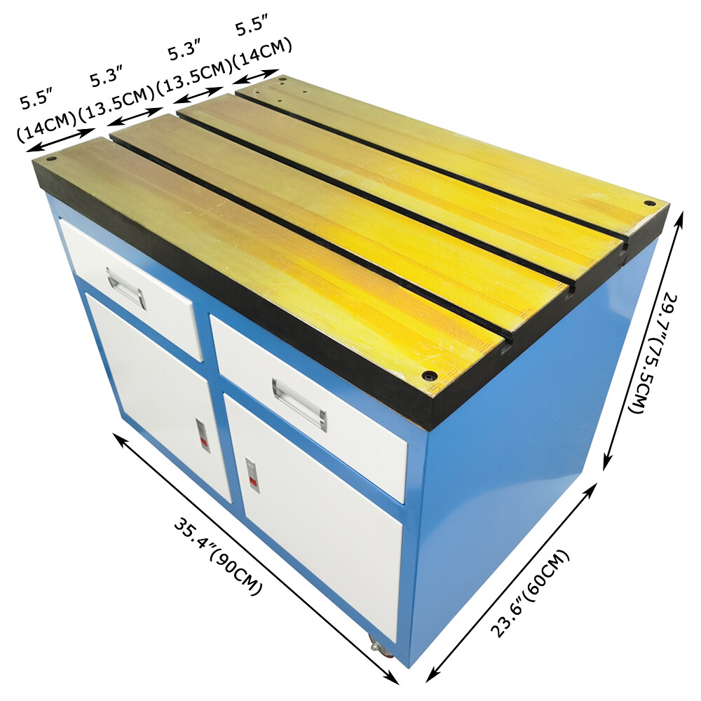 Electric Tapping Machine T-slot Worktable Removable Base Holder with Drawers
