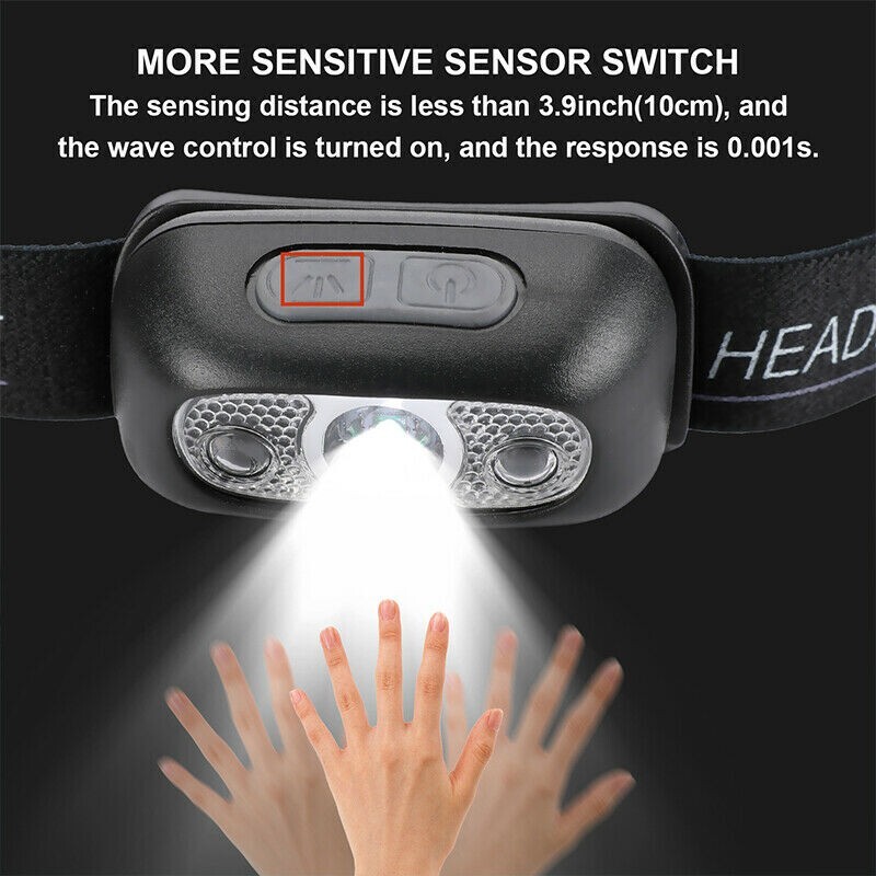 Lampara de Cabeza LED Impermeable USB Recargable Linterna para Correr - Multiuso