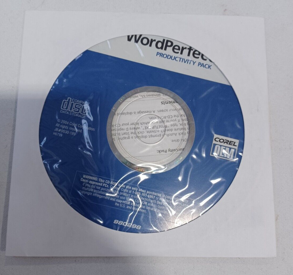 Vintage WordPerfect CD Instal Disk
