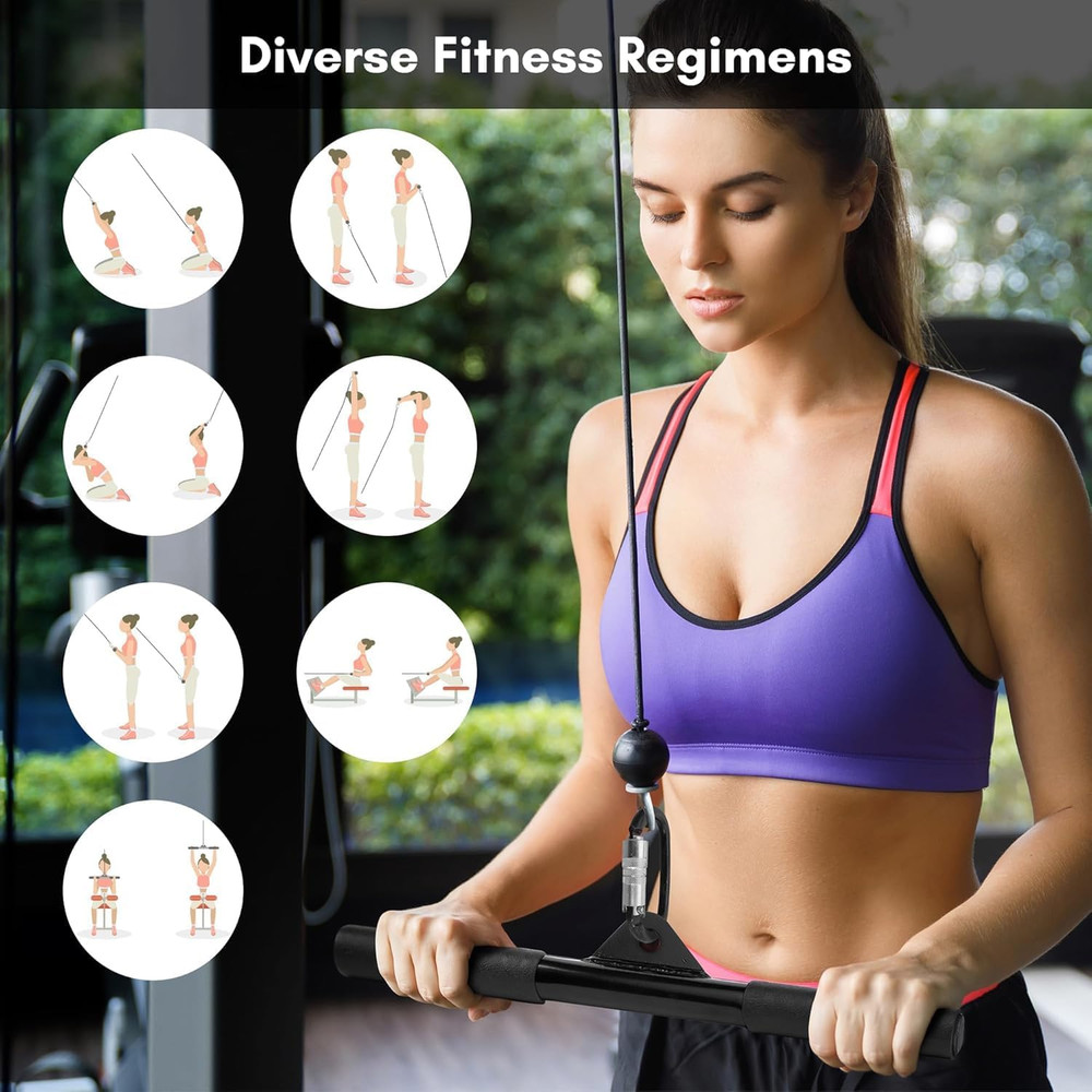 EVMT 15-Inch LAT Pulldown Attachments for Home Gym – LAT Pull down Bar, Cable Ma