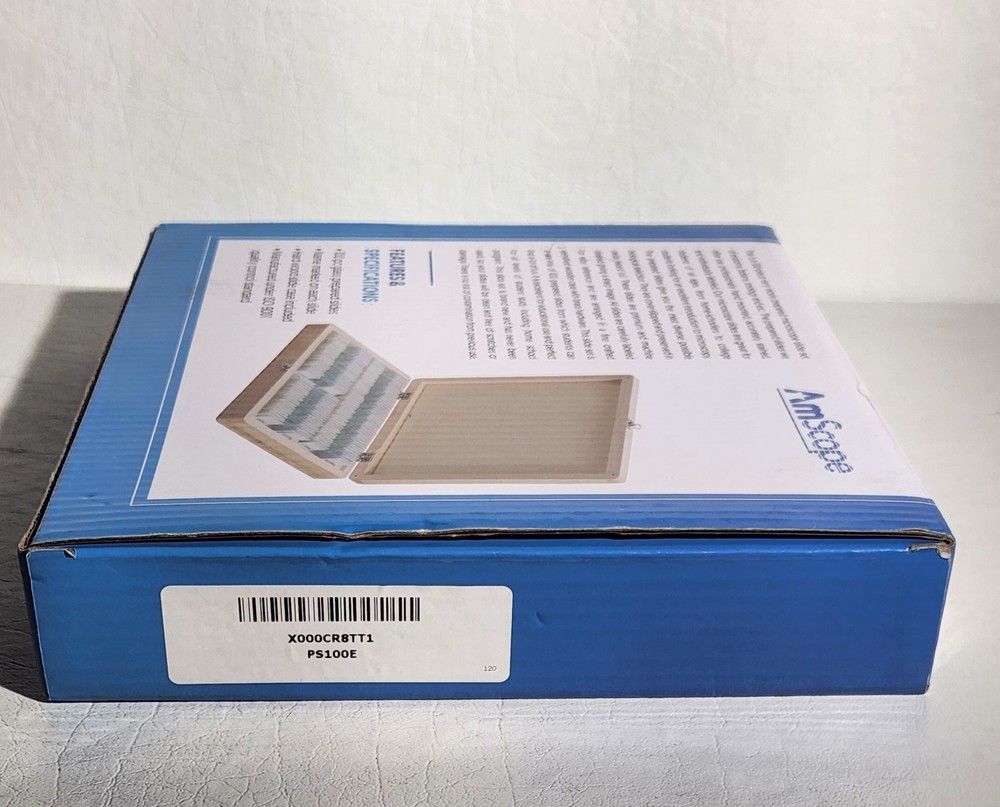 AmScope PS100E Prepared Biology Microscope Slides 100 Total Slides New