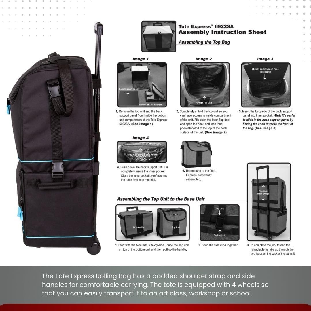 ArtBin 6922SP Tote Express Rolling Portable Art Craft & Sewing Storage Organizer