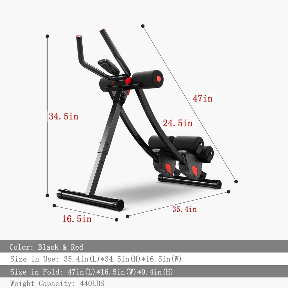 Adjustable Ab Machine, Home Gym Workout Equipment, Foldable Ab Trainer
