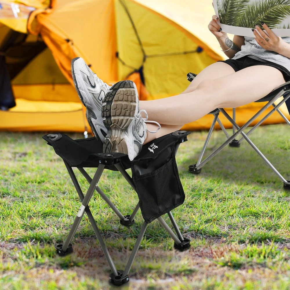 Roptat Camping Stool,Portable Folding Compact Lightweight Stool Seat Black
