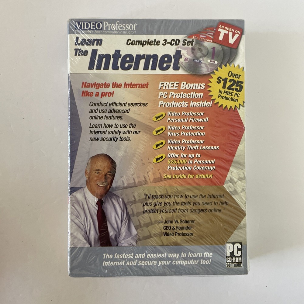 Video Professor Learn The Internet, 3 CD Set, Sealed