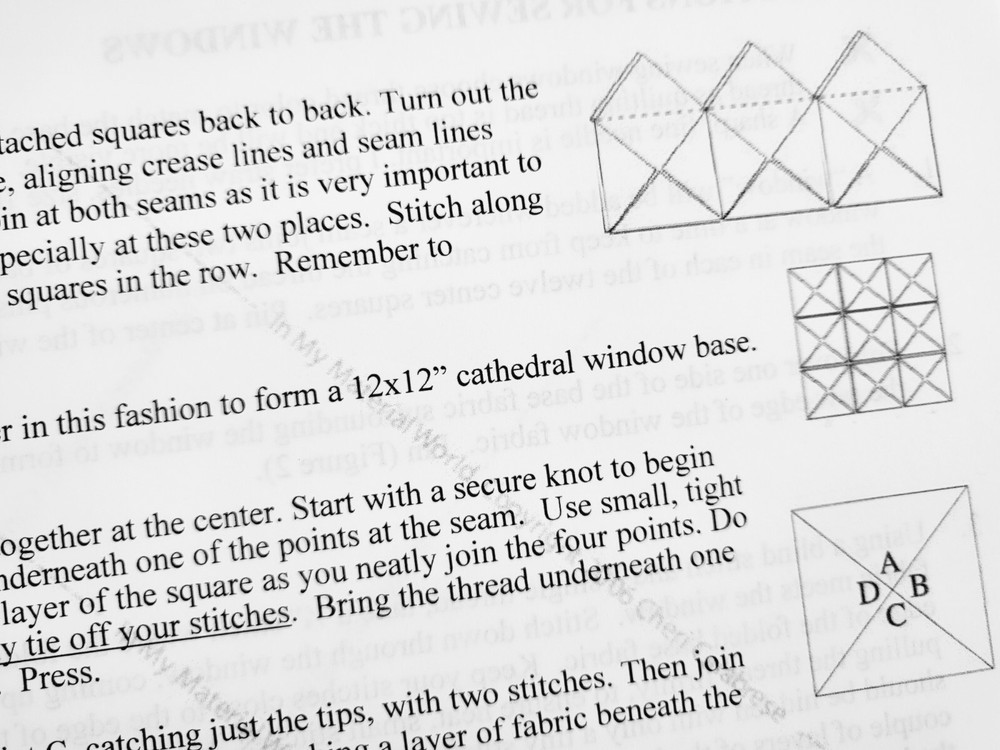 Cathedral Window Quilting Pattern "The Basics" Make Quilt, Wallhanging or Pillow