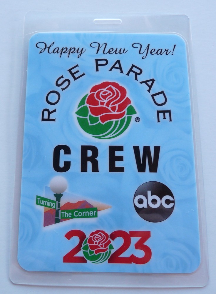 ABC 2023 Rose Parade CREW Backstage Pass Laminate
