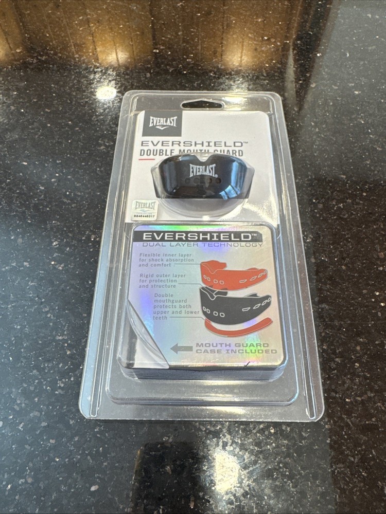 New  Everlast Evershield Double Mouthguard Black Boxing & MMA Model: 1400007