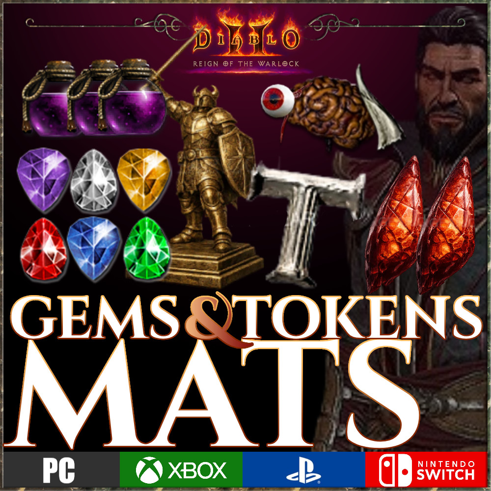 DIABLO 2 RESURRECTED Materials Tokens Gems Statues Organs Uber Tristram D2R ROTW
