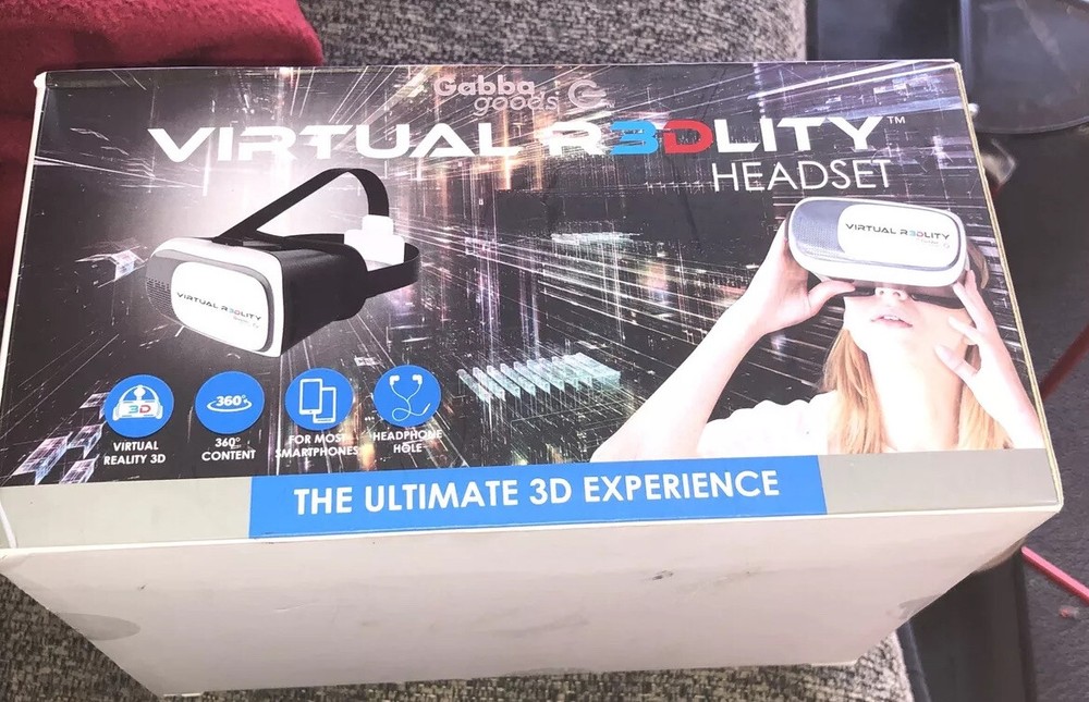 GABBA GOODS VIRTUAL R3DLITY HEADSET, 3D VIRTUAL REALITY, NEW OPENED BOX