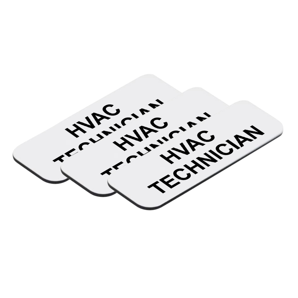 HVAC Technician 1 x 3" Name Tag/Badge, (3 Pack)